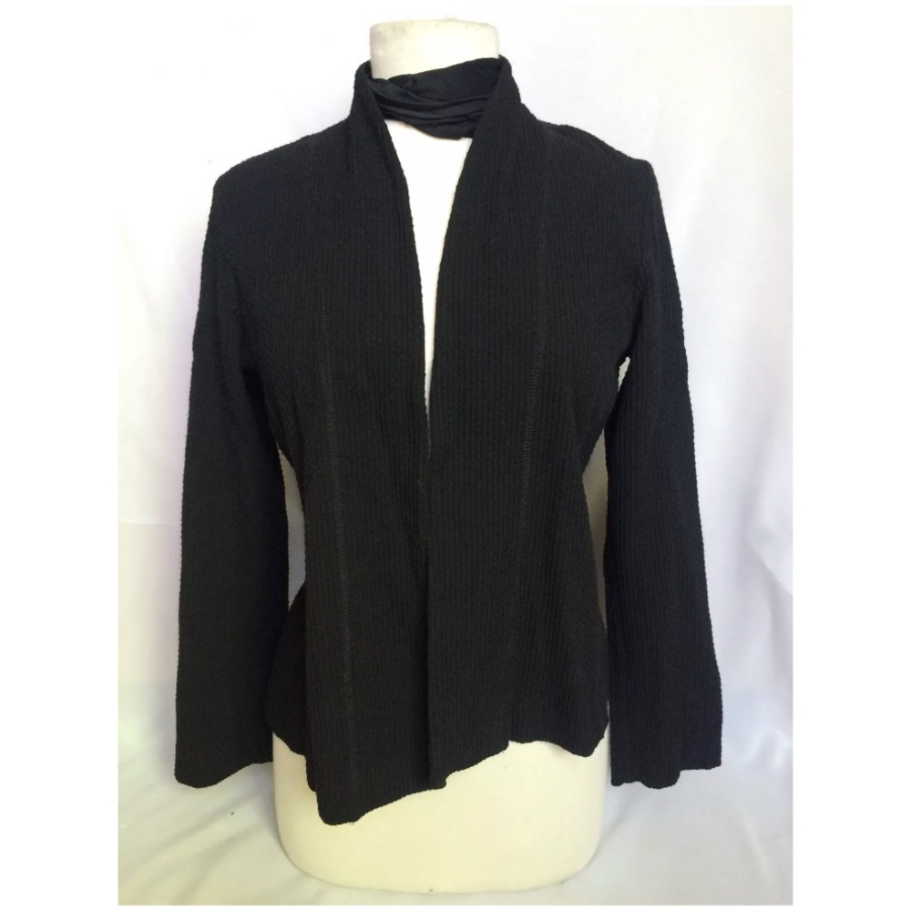 Eileen Fisher Black Jacket Blazer Of Italian Fabri
